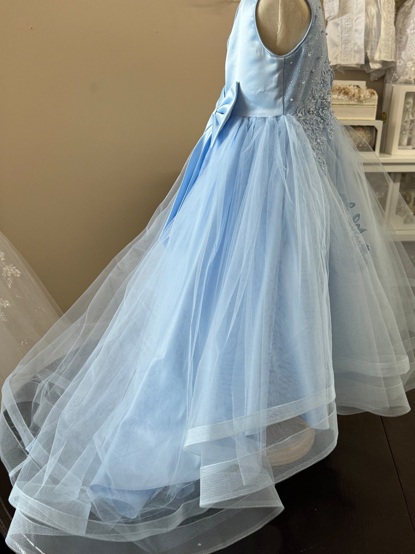 Blue flower girls dress