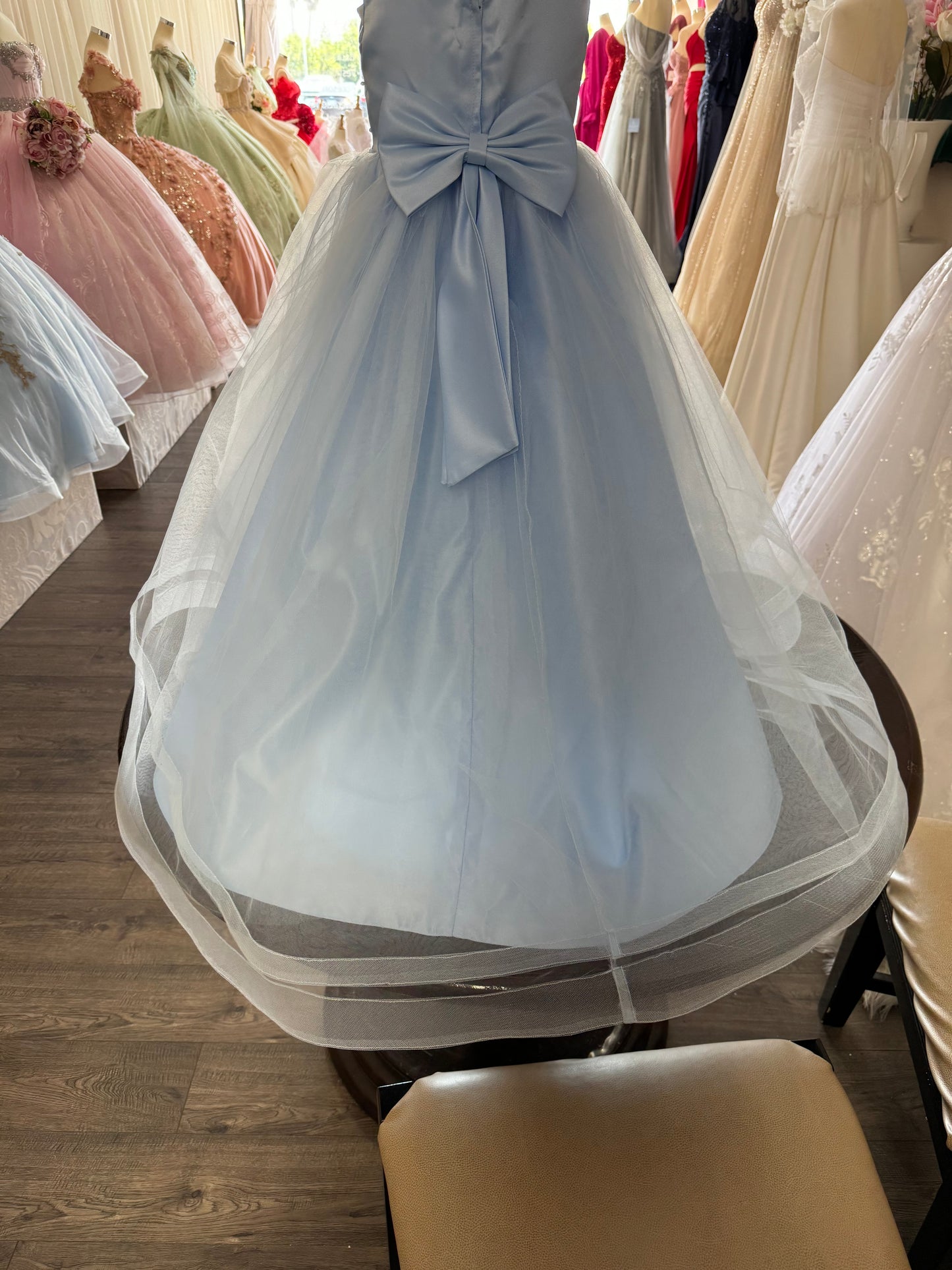 Blue flower girls dress