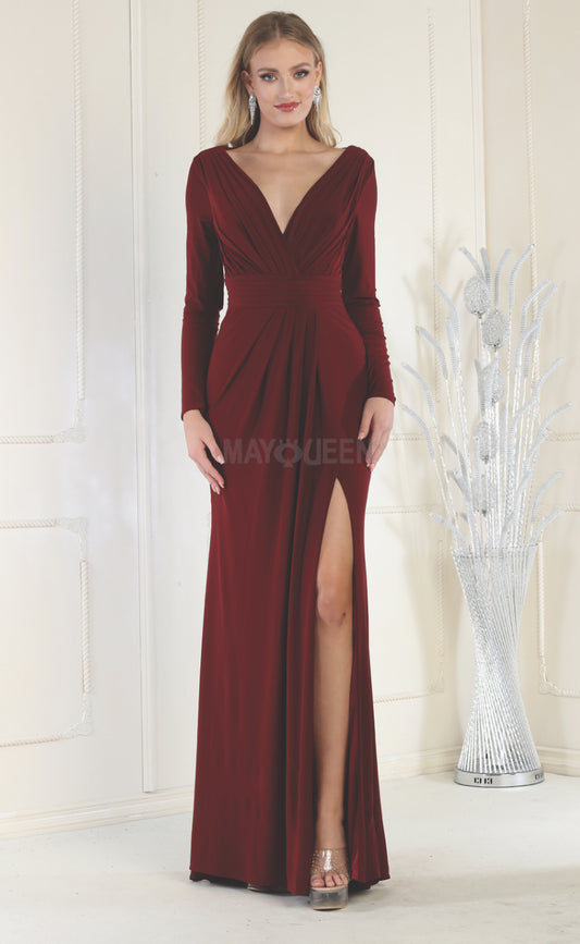 MQ1999 Stretchy V-neck gown