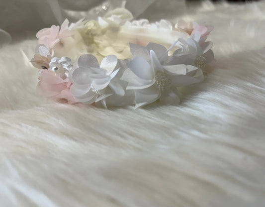 Kids ivory and pink flower crown